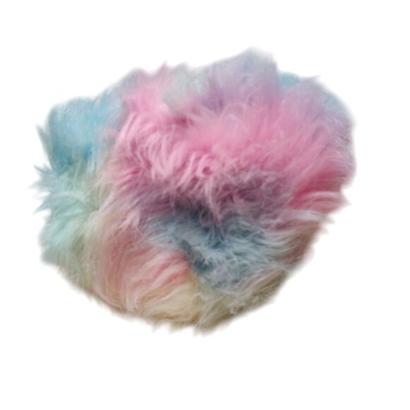 Justice Pet Shop Rainbow Faux Fur Fuzzy Bean Bag Chair Plush Bed Toy Kawaii Cute - Picture 3 of 8